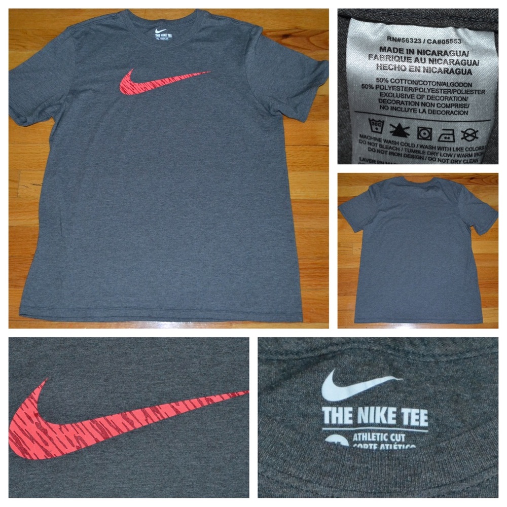 Men’s The Nike Tee athletic cut gray shirt, size medium